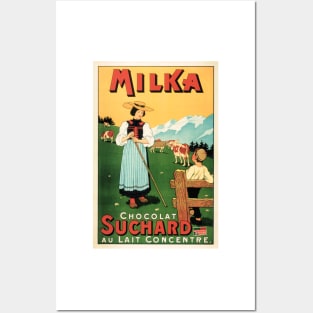 MILKA CHOCOLAT SUCHARD Swiss Milk Chocolates Vintage Advertisement Posters and Art